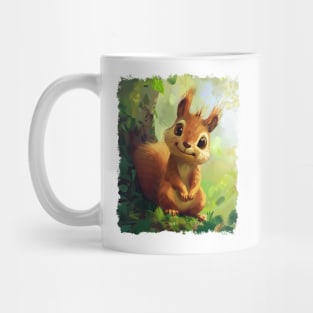 Charming Squirrel Illustration - Playful Nature Art Mug